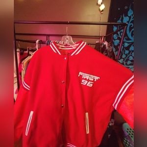 Pretty Little Thing letterman jacket.